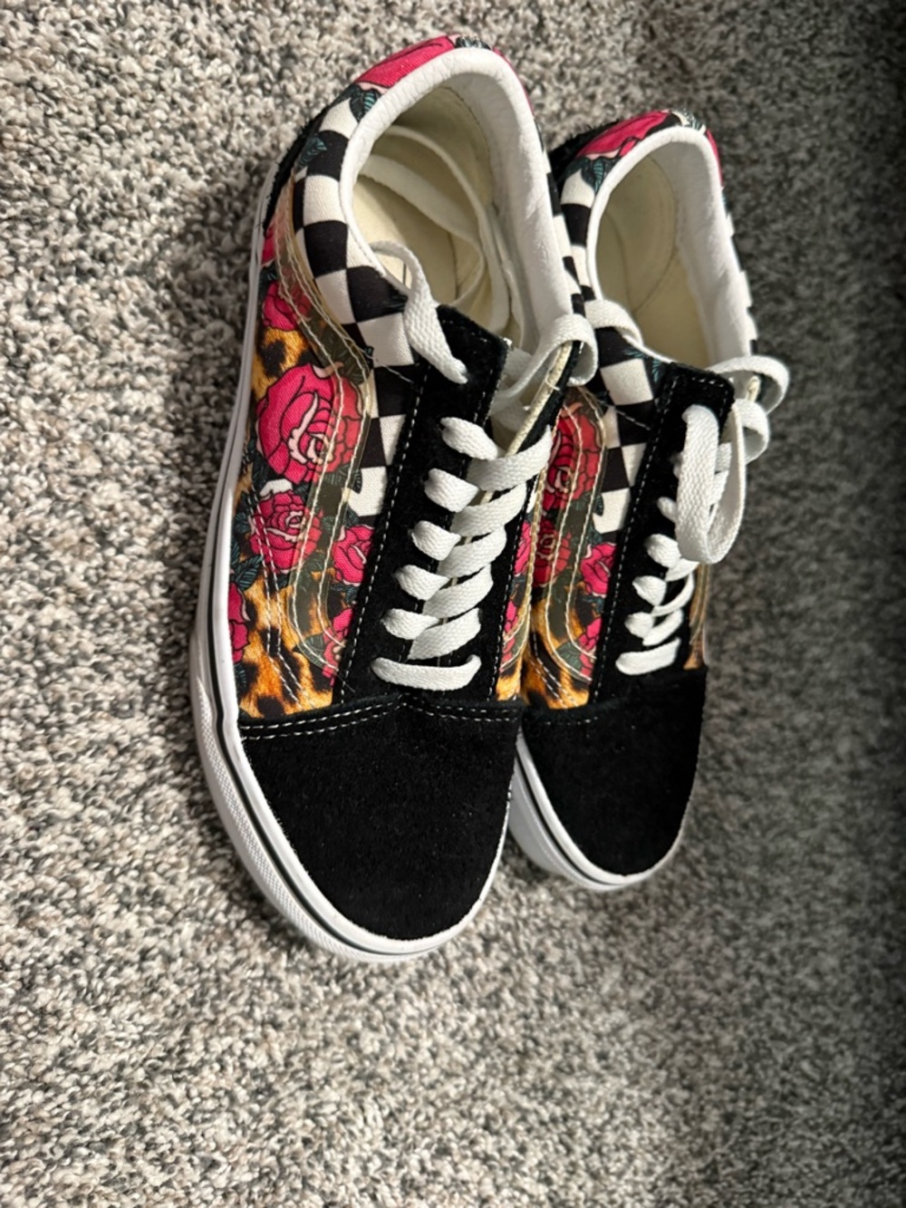 Vans Old Skool Leopard Print & Roses - Picture 2 of 3